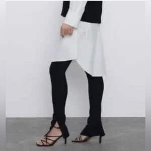 Zara Ribbed Split Hem, Split hem leggings with a high elasticated waist. EUC